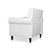 Homevibes Accent Chair PU Leather Reading Chair Upholstered Arm Chair Mid Century Modern Chair Comfy Single Sofa Comfortable Soft Leisure Sytlish Club Chair for Bedroom Living Room Home Office, White