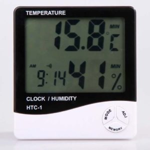 Desk or Wall Mount All-in-One Digital Alarm Clock / Thermometer / Calendar