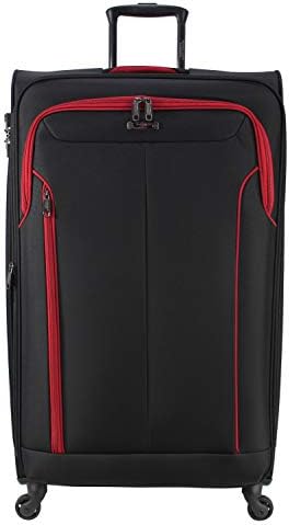 Durable 4 Wheels Suitcase Soft Luggage Lightweight TSA Lock Expandable Bag-RL617 (Large - 30" (H83xW47xD28cm), Black)