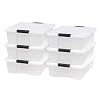 IRIS USA 26.95 Qt. Plastic Storage Bin Tote Organizing Container with Durable Lid and Secure Latching Buckles, Stackable…