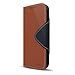 Brown/ Navy Blue Exclusive Cellto Faux Leather Diary Flip Case W/ ID Slots & Bill Fold + Free Lcd Screen Protector Cover Kit Film For Samsung Galaxy S4
