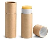 Paperboard Containers 1 oz Brown Paperboard Push Up Lip Balm Tubes 1 Dozen by Oils on Earth LLC