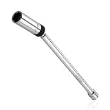 Neiko 02292A 3/8" Drive x 5/8" Magnetic Spark Plug Socket, 360 Degree Swivel | Long 11-Inch Length Extension | Cr-V Steel