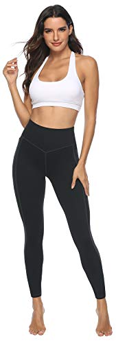 VOEONS Yoga Pants for Women High Waisted Tummy Control Spandex Exercise Running Athletic Leggings with Pockets Womens Workout Pants Black - Thumbnail 3