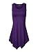 Made By Johnny MBJ WT671 Womens Summer Sleeveless Irregular Handkerchie Hem Loose Tunic Tops Flowy Blouses Shirt XXL Dark_Purple