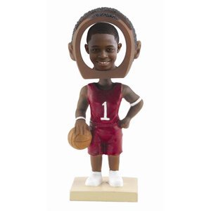Male Basketball Photo Bobble Heads - Dark Skin Tone - Case of 12
