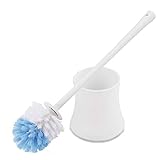 Kinsky Toilet Brush, Strong Bristles Good Grips Hideaway Compact Long Brush and Enough Heavy Base for Bathroom Toilet