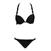 Women's Sexy 2 Pieces Bikini Push up Padded Swimsuit Swimwear Set (Black), SM