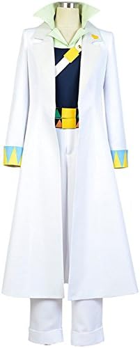 JoJo's Bizarre Adventure Cosplay Stardust Crusaders Jotaro Kujo Suits with Hat (Men:Medium, white)