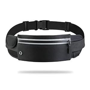 Sahoga Running Riemtas met flessenhouder, verstelbare sport-heuptas, waterdichte fitnesstas voor kamperen, wandelen…