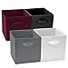 EZOWare Set of 4 Foldable Fabric Basket Bin, Collapsible Storage Cube Boxes for Nursery Toys (13 x 15 x 13 inches) (Warm Color)