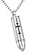 Men's 316 L Stainless Steel Silver Cross Bullet Pendant Necklace Chain,20+2
