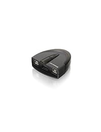 iogear USB 2.0 impresora interruptor automático gub231 (negro), Negro