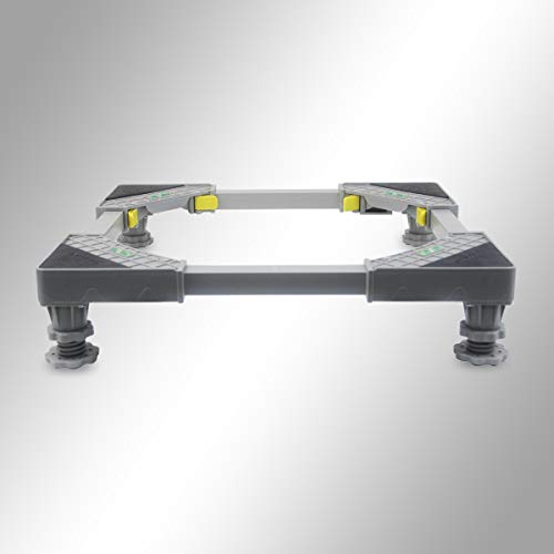 Adjustable Movable Base Refrigerator Fridge Stand with 4 Strong Feet Yellow Multi-Functional Furniture Dolly Roller Base for Refrigerator Washing Machine Washer Dryer