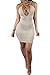 LOV ANNY Women's Sleevless Cutout Lace Up Backless Party Bandage Dress Khaki S