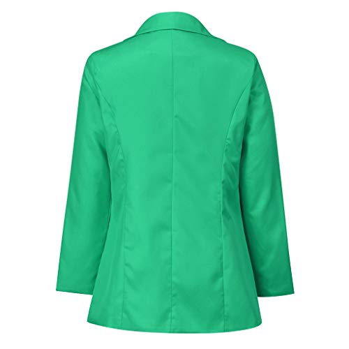 TIFENNY New Suit Blazer for Women Autumn Long Sleeve Office Coat Baggy Slim Cardigans Suit Long Jacket Tops Green - Thumbnail 2