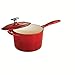 Tramontina Bestow Enameled Cast Iron Sauce Pan with Lid, 2.5-quart, Red