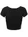 Fifth Parallel Threads FPT Womens Basic Short Sleeve Scoopneck Crop Top Black M