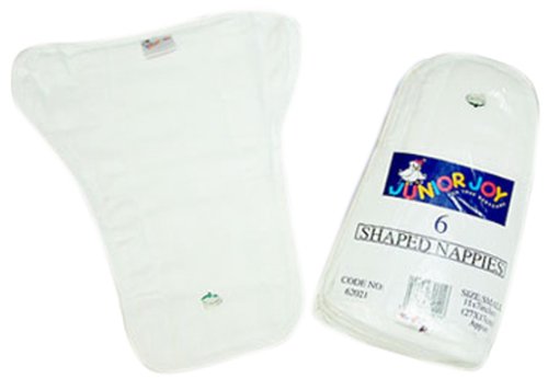 Junior Joy Small 6 Pack Prefold Shaped Nappies Booster