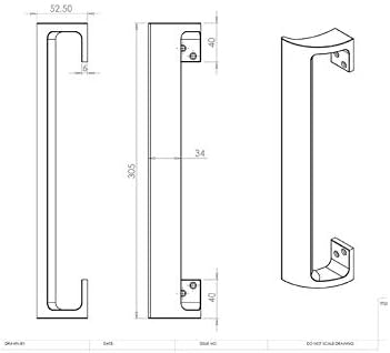 Oval Grip Offset Door Pull Handle Solid Aluminium 9" (225mm) - Satin Finish, Silver - Image 4