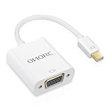 OMorc Mini Displayport (Thunderbolt) to VGA Adapter Converter for Apple MacBook Air/Pro/IMac Surface Book Surface Pro 3/4 ThinkPad X1 - White