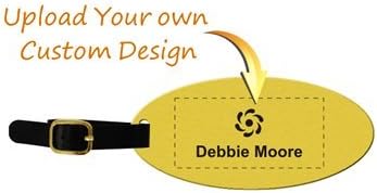 Upload Your Custom Graphic, Sublimated Bugle Heavy Brass Luggage Tag, 3.5" x 1.625"