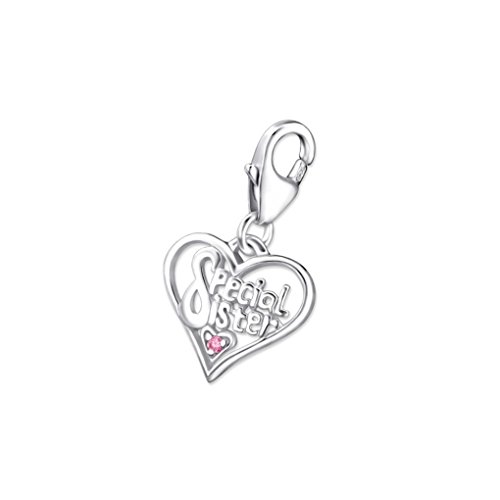 Liara - Children`s Heart Clip on Charms 925 Sterling Silver. Polished And Nickel Free
