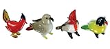 Looking Glass Miniature Collectible - Road Runner / Hawk / Cardinal / Love Bird (4-Pack)