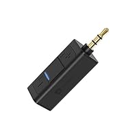 TekHome Bluetooth Aux Adapter | Bluetooth Auxiliary Adapter for Car | Aux to Bluetooth 5.0 Receiver | 3.5mm Mini Bluetooth Receiver for Home Stereo | Bluetooth Headphone Jack | Black.