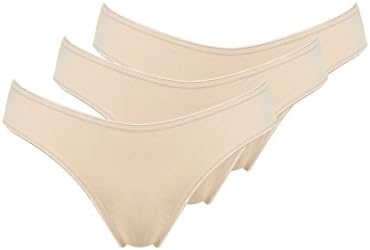 Figleaves Womens Just Peachy Cotton 3pk Brief Size 10 in Nude