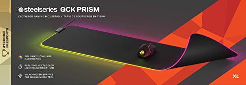 image for SteelSeries QcK Gaming Surface - XL RGB Prism Cloth - Best Selling Mou