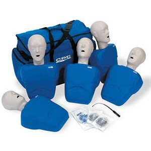 CPR Prompt (5 Pack) BLUE Adult/Child Manikins w/50 Lung Bags, Nylon Carry Case & Tool - LF06100U