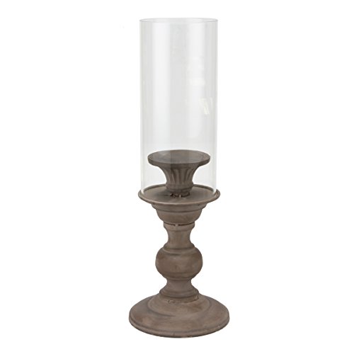 Stonebriar antique zinc metal hurricane candle holder w…