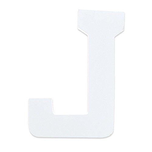 6" Classic Font White Color Wooden Letter J