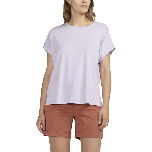 JAG Jeans Women's Drapey Luxe Tee, Lavender, X-Small