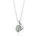 PEORA Green Amethyst Open Bezel Wave Pendant Necklace for Women 925 Sterling Silver, Natural Gemstone, 1.75 Carats Round Shape 8mm, with 18 inch Chain