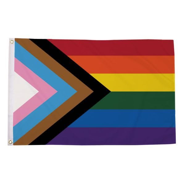 Flagmax Progress Pride Flag - Durable 5ft x 3ft (150cm x 90cm) Gay Pride Flag with Eyelets for Easy Hanging, Vibrant Colors for Outdoor and Indoor Display