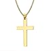 Quantum Cross Necklace, 3mm Stainless Steel Pendant Chain for Men Women
