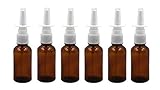 6PCS 20ml Empty Amber Glass Nasal Spray Bottles