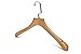 CA&HomeDecor Natural Finish Wooden Coat Hangers with Notched Shoulders and Anti-rust Hook, 3 Pack