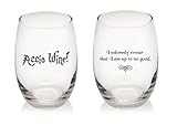 Accio Wine! and I Solemnly Swear.Combo Set of 2 Unique Harry Potter Style Stemless 15 ounce Funny Wine Glass Combo- 1 Accio Wine and 1 Solemnly Swear
