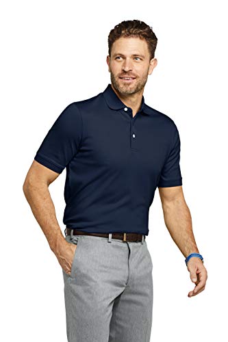 Lands' End Men's Short Sleeve Super Soft Supima Polo Shirt Large Classic Navy - Thumbnail 6