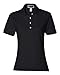 Jerzees Women's 4 Pearl Buttons Collar Polo Shirt, Medium, Black