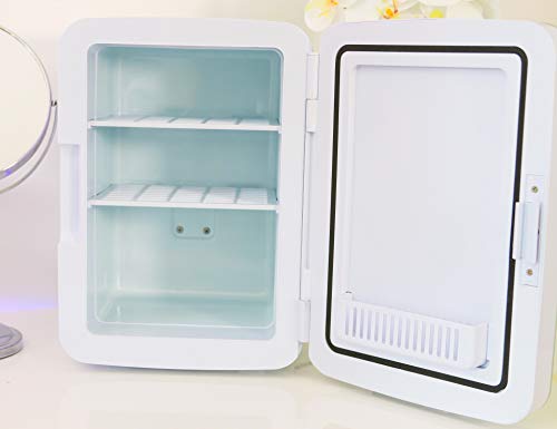 Teami Mini Fridge for Skincare - 10 Liter Compact Mini Refrigerator - Perfect for Bedroom or the Office. Store Bottles, Cans, Beauty Serums, Moisturizers, Oils, Toners, Face Masks, and Makeup