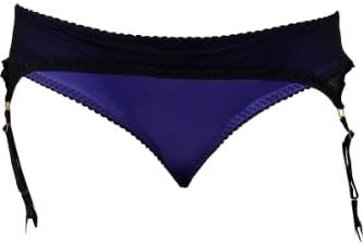 Plus Size Sexy Satin Thong Panty with Attached Front Garter Belt 5x/6x 26/28