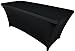 Wedding Linens Inc. Wholesale (200 GSM) 5 FT Rectangular Spandex Stretch Fitted Table Cover Tablecloths Black