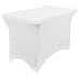 Iceberg iGear Stretch Fabric Table Cover, Fits 4' Table, Polyester/Spandex, White, 24
