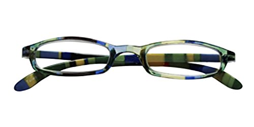 Wink Fancy Slim Green Stripe Reading Glass with Matching Case, +1.25, 0.200 Ounce