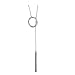 S.Leaf 18k Gold Plated Pendant Necklaces for Women 925 Sterling Silver Dainty Layered Horizontal Bar Star Starburst Moon Cubic Zirconia Lariat Necklace for Women Trendy Gifts for Girls (Lariat_Silver)