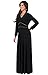 KOH KOH Womens V-Neck Elegant Batwing Cape Sleeves Cocktail Maxi Dress Gown